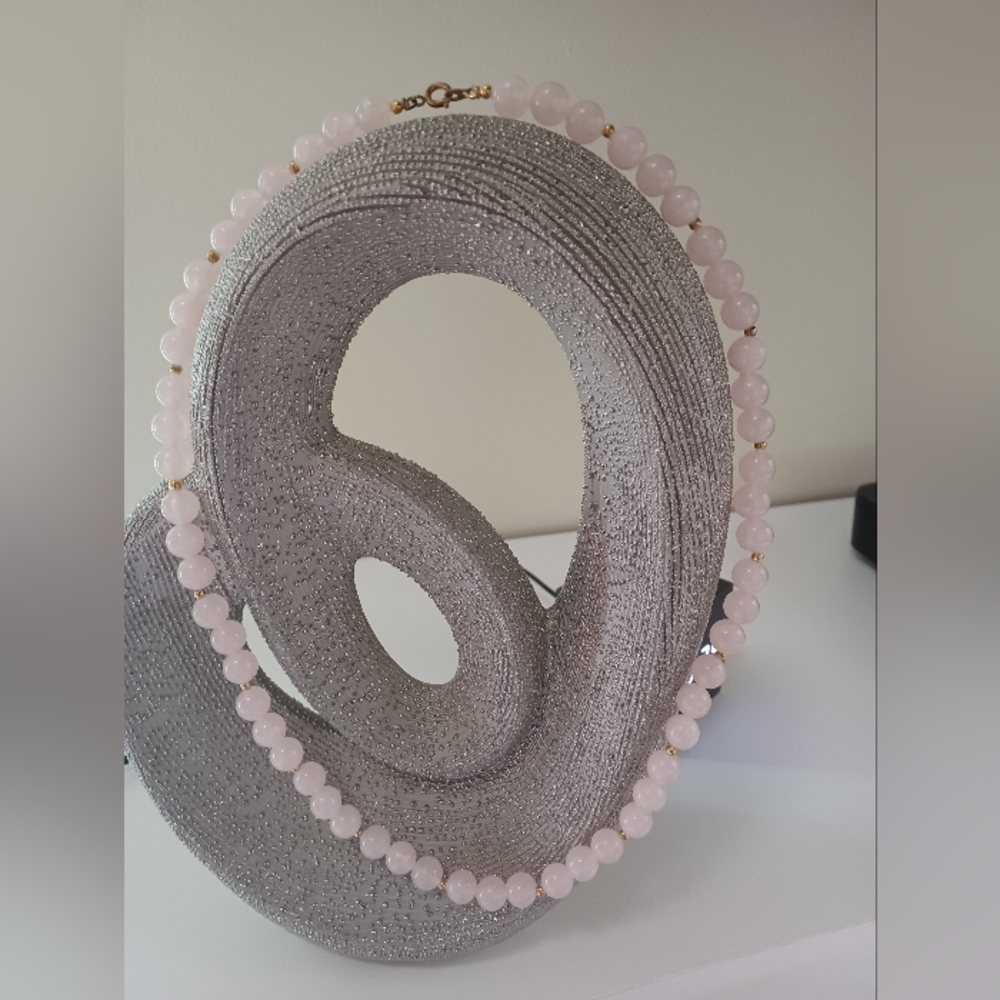 Light Pink Pearl Necklace - 24 Inches